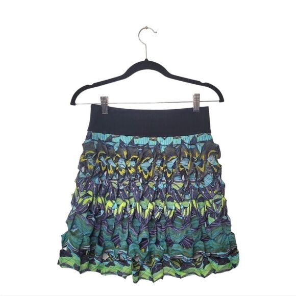 Diane Von Furstenberg Peacock Ruffle Silk Skirt - Picture 2 of 4